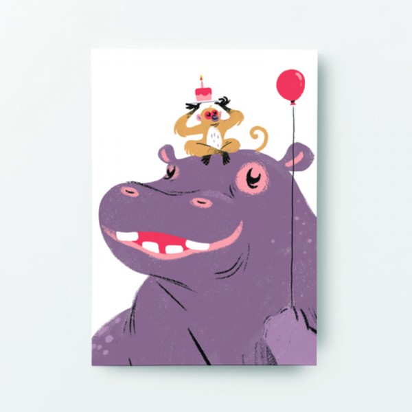 Hip Hip Hippo! - Animal Kingdom Card