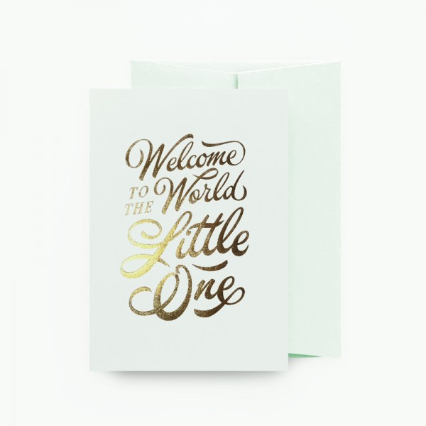 Welcome To The World Little One - Mint Green Card