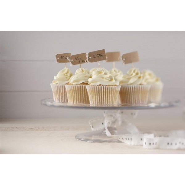Brown Kraft Blank Cupcake Sticks - Vintage Affair