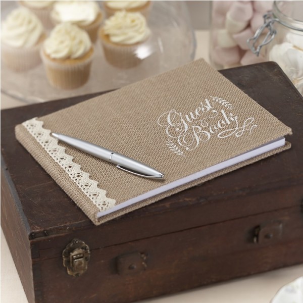 Hessian Burlap Guest Book - Vintage Affair