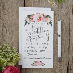 Hand Illustrated Floral Evening Invitations - Boho