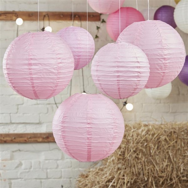 Paper Lantern Decorations - Baby Pink