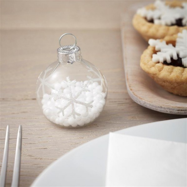Snowflake Bauble Place Name Card Holders - Christmas Metallics