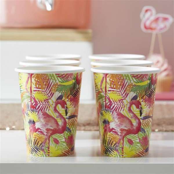 Tropical Paper Cups - Flamingo Fun