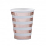 Mint & Rose Gold Paper Cups - Hello World