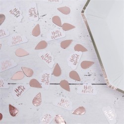 Rose Gold and Clouds Table Confetti - Hello World