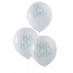 Mint Green Hello World Balloons - Hello World