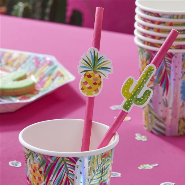 Cactus and Pineapple Paper Straws - Hot Summer