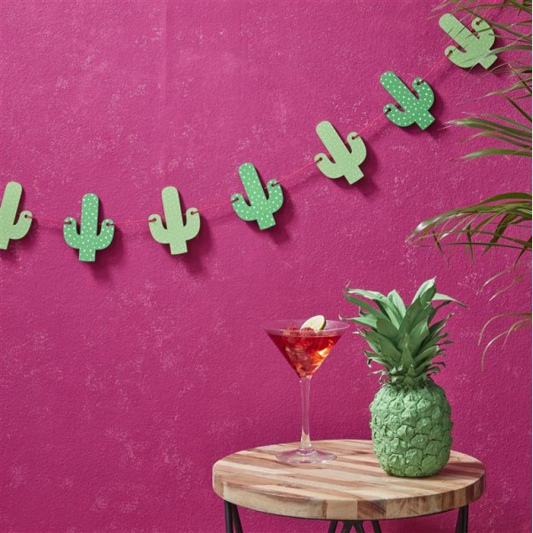 Wooden Cactus Bunting - Hot Summer