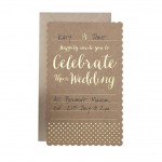 Brown Kraft Foiled Gold Wedding Invitations - Kraft Perfection