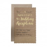 Brown Kraft Foiled Gold Evening Invitations - Kraft Perfection