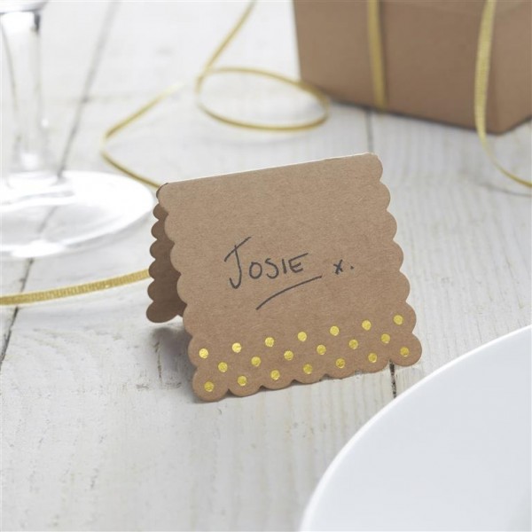 Gold Foiled Place Cards - Kraft Perfection