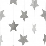 Silver Glitter Star Garland - Metallic Perfection