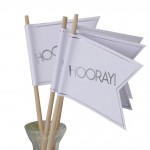 White & Silver Foil Wedding Flags - Metallic Perfection