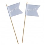 White & Silver Foil Wedding Flags - Metallic Perfection