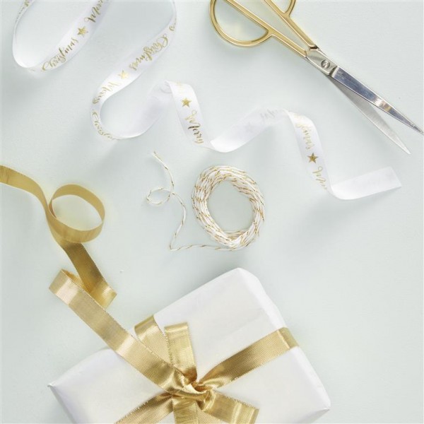 Merry Christmas Gold Foiled Ribbon Kit - Metallic Star