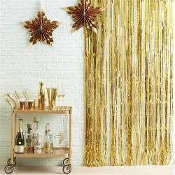Gold Fringe Curtain - Metallic Star