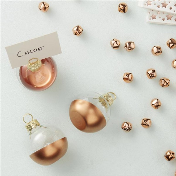 Rose Gold Dipped Place Card Bauble Holders - Metallic Star