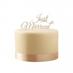 Sparkling Just Married Cake Topper - Silver - Pastel Perfection
