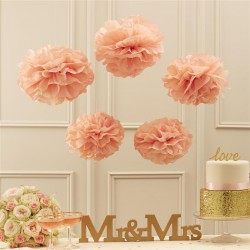 Tissue Paper Pom Poms - Pastel Pink - Pastel Perfection