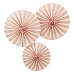 Circle Fan Pinwheel Decorations - Pastel Pink