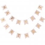 Happy First Birthday Pink & Gold Bunting - Pastel Perfection