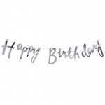 Silver Happy Birthday Banner Bunting - Pick & Mix