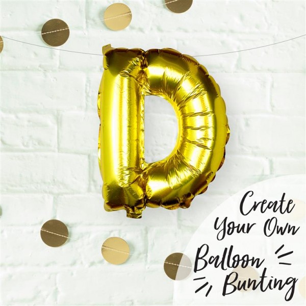 Gold Foil Letter D Balloon - Pick and Mix