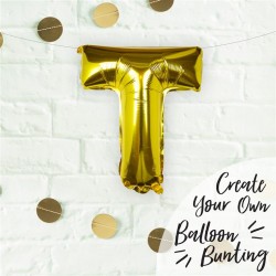 Gold Foil Letter T Balloon - Pick and Mix