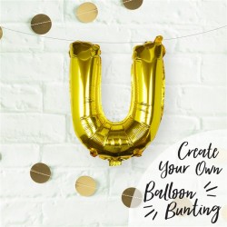 Gold Foil Letter U Balloon - Pick and Mix