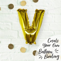 Gold Foil Letter V Balloon - Pick and Mix