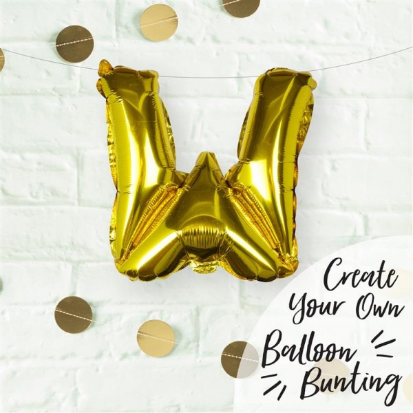 Gold Foil Letter W Balloon - Pick and Mix