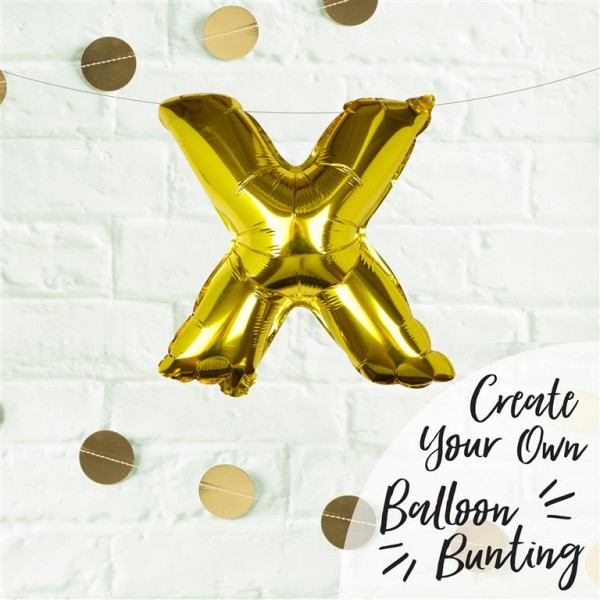 Gold Foil Letter X Balloon - Pick and Mix