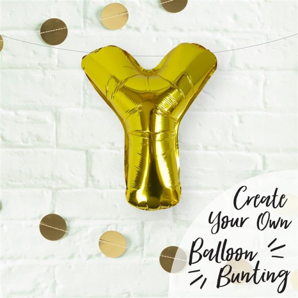 Gold Foil Letter Y Balloon - Pick and Mix