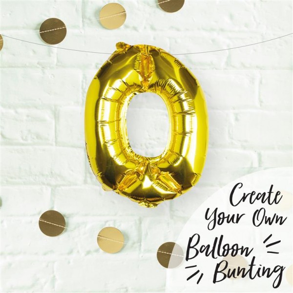 Gold Foil Number 0 Balloon - Pick and Mix