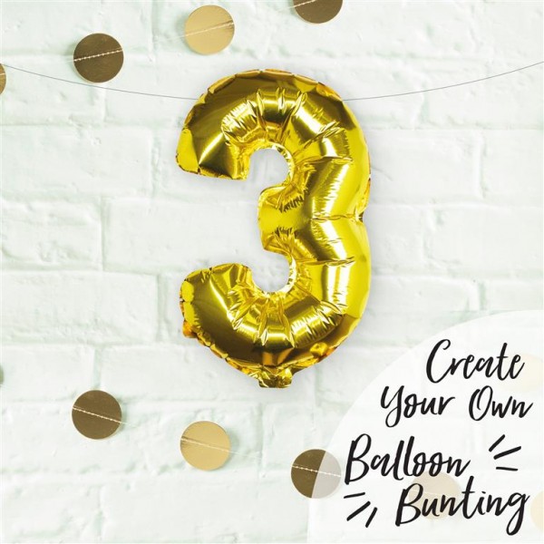 Gold Foil Number 3 Balloon - Pick and Mix