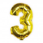 Gold Foil Number 3 Balloon - Pick and Mix
