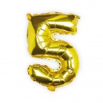 Gold Foil Number 5 Balloon - Pick and Mix