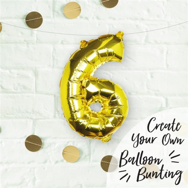 Gold Foil Number 6 Balloon - Pick and Mix