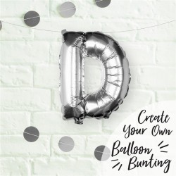 Silver Foil Letter D Balloon - Pick and Mix