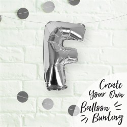 Silver Foil Letter F Balloon - Pick and Mix