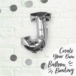 Silver Foil Letter J Balloon - Pick and Mix