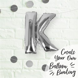 Silver Foil Letter K Balloon - Pick and Mix
