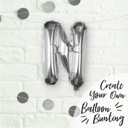 Silver Foil Letter N Balloon - Pick and Mix