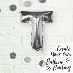 Silver Foil Letter T Balloon - Pick and Mix