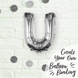 Silver Foil Letter U Balloon - Pick and Mix