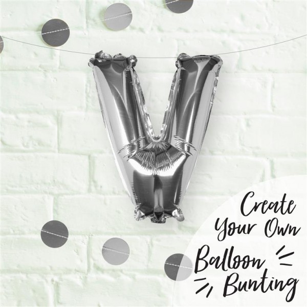Silver Foil Letter V Balloon - Pick and Mix