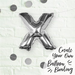 Silver Foil Letter X Balloon - Pick and Mix