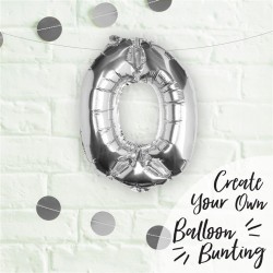 Silver Foil Number 0 Balloon - Pick and Mix