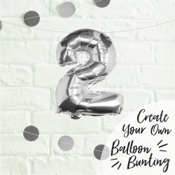 Silver Foil Number 2 Balloon - Pick and Mix